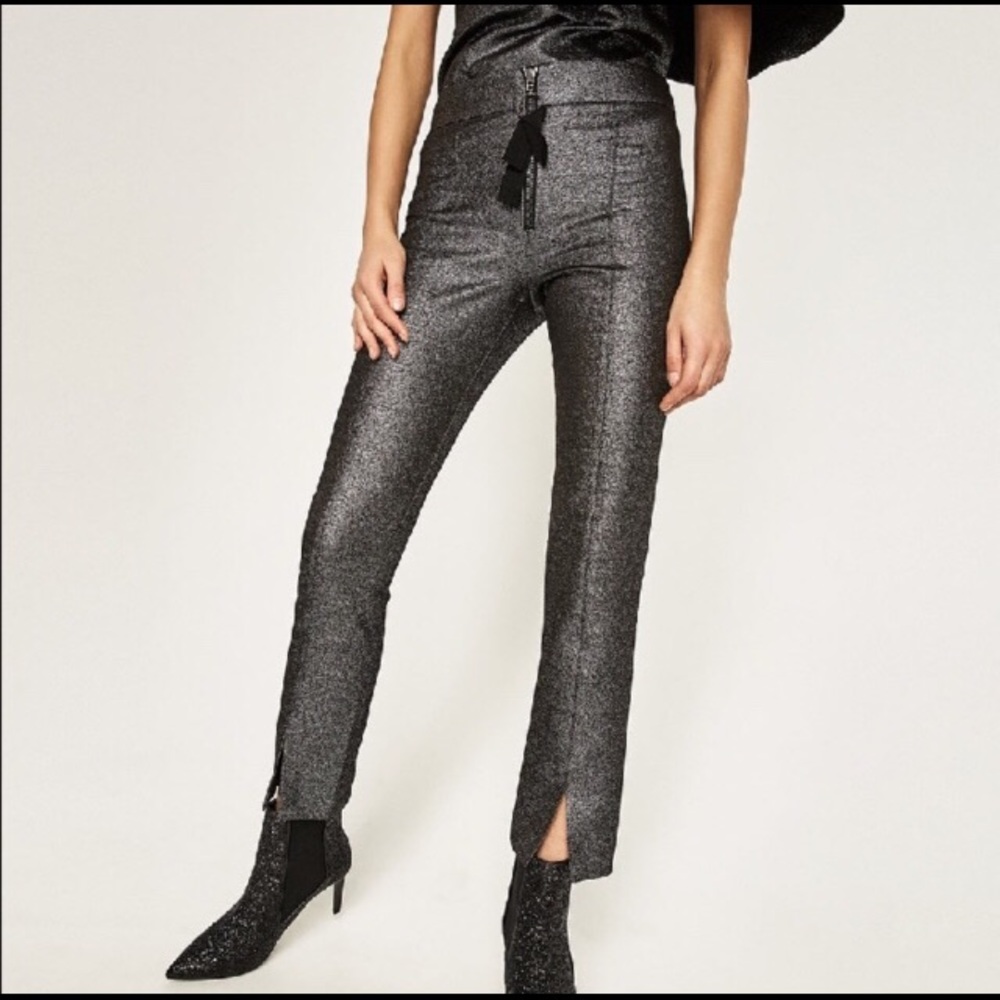 Zara shimmer trousers new size small
